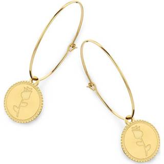 👉 Oorring goudkleurig One Size no color CO88 Collection Celestial 8CE 70046 Stalen Oorringen - Ovaal 25 mm Roos 8720143051784