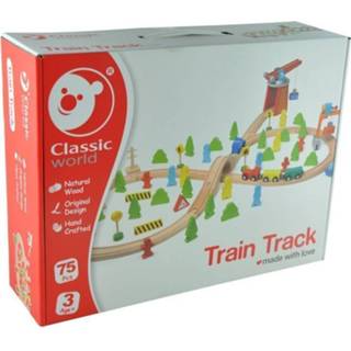 👉 One Size meerkleurig Wooden Toys Classic World Train Track 75pcs 6927049002816
