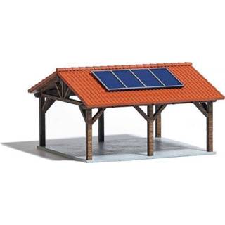Carport One Size meerkleurig Diorama Peaked Roof with Solar Panels HO 4001738015713