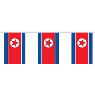 👉 Vlaggenlijn One Size meerkleurig Buiten Noord Korea - 300 cm slingers versiering 8719538635111