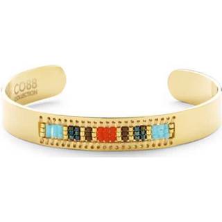 👉 Staal active vrouwen bangle goudkleurig CO88 Collection 8CB-90128 - Stalen open met Miyuki beads one-size 8719743157705