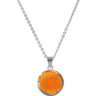 👉 Oranje staal glas One Size array CO88 Ketting Chakra Sacral staal/glas 42-47 cm 8CN-26005 8719323287396