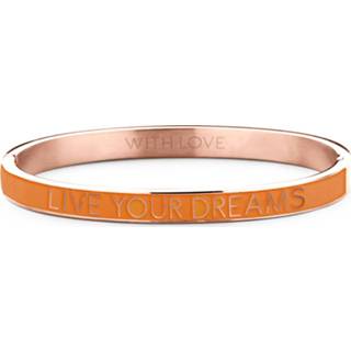👉 Staal rosgoudverguld active vrouwen bangle oranje Key Moments 8KM BC0021 Stalen met Tekst Live Your Dreams One-size Rosékleurig / 8719874225779