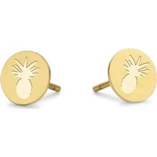 👉 Oorknop goudkleurig One Size no color CO88 Collection Sense 8CE 70092 Stalen Oorknoppen - Ananas 7 mm 8720143059971