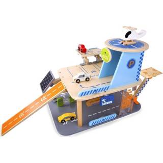 👉 One Size meerkleurig Wooden Toys Classic World Garage / 3 Cars /Helicopter 6927049002281