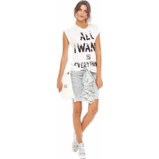 👉 Wit katoen vrouwen effen All I Want - Amy Gee T-shirts
