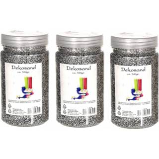 👉 Decoratie zand zilver 3x stuks potjes met 500 gram