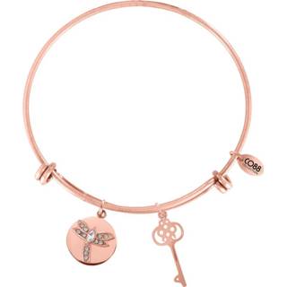 👉 Armband One Size no color CO88 Libelle-Sleutel' staal/rosékleurig, all-size 8CB-10009 8718754157131