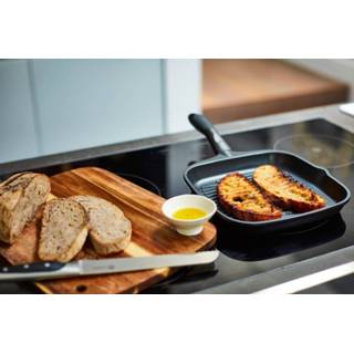 👉 Grillpan aluminium One Size zwart - 24 cm x24 Masterchef 5060550700398