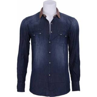 Denim Sushi Bar - Antony Morato - Overhemden - Blauw Blauw katoen mannen effen Denim Sushi Bar - Antony Morato Overhemden