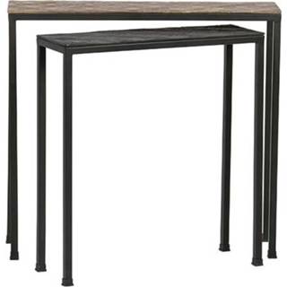 👉 Bijzettafel zwart brass metaal active Lane antique brass/zwart 8714713116065