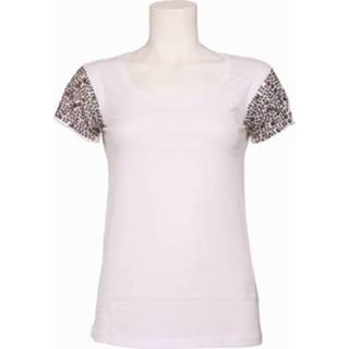 👉 Wit katoen vrouwen vrouwenkleding damesmode dameskleding dame handwas effen 000 MARICE KNIT TOP - Guess T-shirts