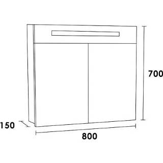 👉 Spiegel kast melamine eiken wand rechthoek Spiegelkast 2.0 Exclusive Line 80cm Sahara 8720359342003