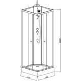 👉 Douche cabine aluminium hoekinstap wit Mat khone onbehandeld helder mengkraan vierkant Complete Douchecabine VM III 80x80x220 cm 5400222232879