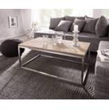 👉 Salontafel staal DELIFE Tatius 100x57 champagne natuurlijk frame roestvrij 4250342612782