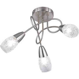 👉 Plafondlamp nikkel aluminium Led - Plafondverlichting Trion Kalora E14 Fitting Rond Mat 6013911683648