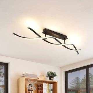 👉 Plafondlamp mat zwart IJzer warmwit a+ Lindby Welina LED
