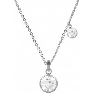 👉 Hals ketting kristal staal vrouwen active zilverkleurig CO88 Collection Sparkle 8CN 26097 Stalen Collier met Hanger - Swarovski 4 en 8 mm Lengte 40 + 5 cm 8719956248474