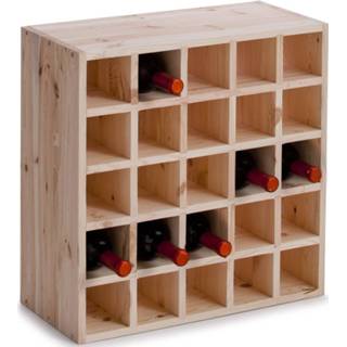 👉 Wijnrek houten wijnflessen rek/wijnrek vierkant voor 25 flessen 52 x cm