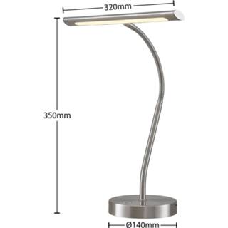 👉 Bureaulamp gesatineerd nikkel staal warmwit a+ Lindby Nikali LED bureaulamp,