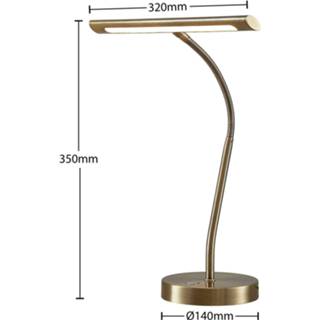 👉 Bureaulamp antiek-messing messing staal warmwit a+ Lindby Nikali LED bureaulamp, antiek