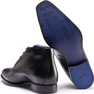 👉 Veterboots zwart male herenschoenen blauwe zwarte leder leer PERLIE Comfortabele Met Zool