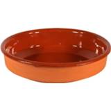 👉 Tapas schaal bruin terracotta One Size 1x schalen bruin/ 35 cm - serveerschalen/borden/ovenschalen 8436015790308