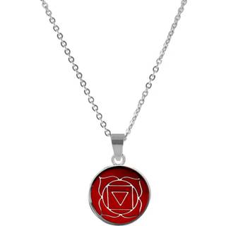 👉 Rood staal glas One Size array CO88 Ketting Chakra Root staal/glas 42-47 cm 8CN-26006 8719323287402