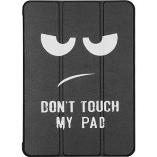 👉 Kunstleder Don't Touch unisex zwart IMoshion Design Trifold Bookcase voor de Samsung Galaxy Tab S2 9.7 - 8719295506853