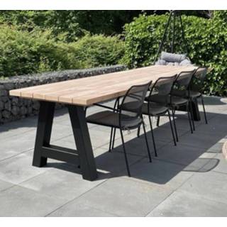 👉 Terrastafel douglashout Custom Made beige tuintafel Gary met stalen A poten