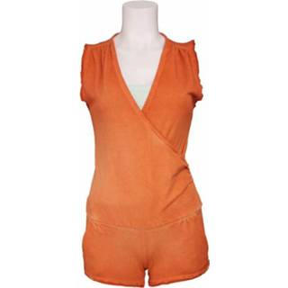 Arrette J1094 T801 R212 145 - Met Jeans - Jumpsuits - Oranje Oranje katoen vrouwen vrouwenkleding damesmode dameskleding dame handwas Arrette J1094 T801 R212 145 - Met Jeans Jumpsuits