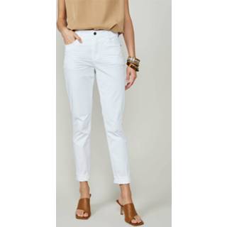 👉 Katoen vrouwen wit Summum 4s1895-11481 slim fit pant crispy stretch twill. 8719224434103