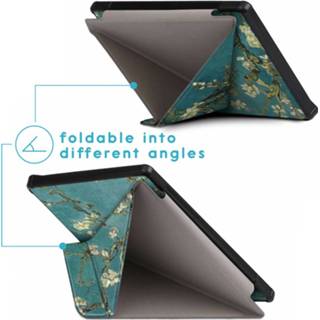 👉 Donkergroen kunstleder Green Plant unisex groen IMoshion Design Origami Booktype voor de Kobo Libra H2O - 8719295514070