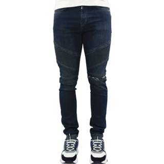 👉 Denim mannen male blauw Flaneur homme Navy washed biker