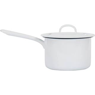 👉 Steelpan wit Geëmailleerd Carbonstaal met deksel 2,3 L, - Kockums 7350101310076