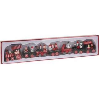 👉 Hout One Size meerkleurig Kersttrein met wagonnetjes van 41 cm 8719538397729