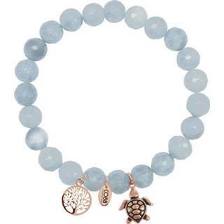 👉 One Size no color CO88 Collection 8CB-90134 - Stalen plaatarmband met tekst love you lengte 16 + 3 cm rosékleurig 8719743157941