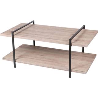 👉 Zwart staal MDF bruin Tv-tafel - Tv-meubel Mediameubel Veel Ruimte 2 Verdiepingen Industrieel Naturel 120x63x55cm 8720359706072
