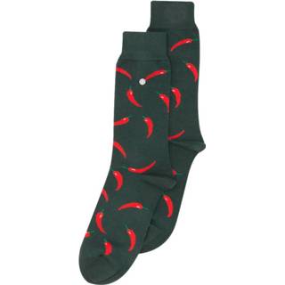 👉 Sokken rood donkergroen katoen male groen Alfredo Gonzales red pepper army green 8719497414307