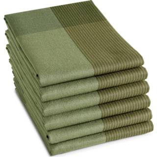 👉 Theedoek donkergroen olijf groen DDDDD Blend 60x65cm - olive green set van 6 8719002137820