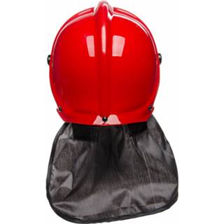 👉 Brandweerhelm rood kunststof One Size LG-Imports met nekbescherming 5413247091215