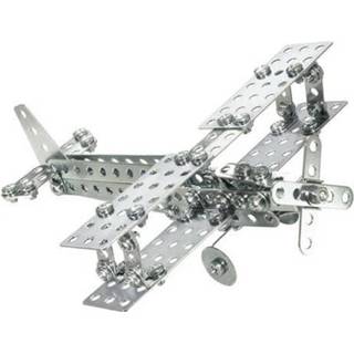👉 Constructieset staal One Size zilver Eitech vliegtuig 18,5 x 6,5 cm 170-delig 4012854200693