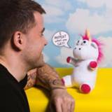 👉 ThumbsUp! speelfiguur Eenhoorn 23 cm meisjes wit/roze