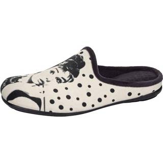 👉 Pantoffels textiel multicolor vrouwen fascinerend design Pantoffel Venus at home Crème::Zwart 4036478028624