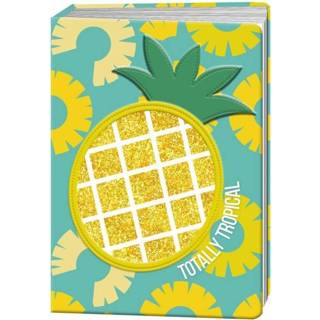 👉 Notitieboek papier One Size geel Blueprint Collections Happy Zoo A5 ananas met glitter print