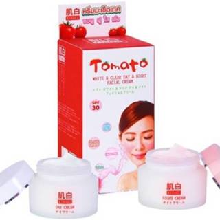 👉 Gezichtscrème One Size no color Kihaku Tomato White&Clear Day&Night set dagcrème SPF30 15g + nachtcrème 8859128304512