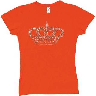 👉 Tshirt Holland m oranje vrouwen T-shirt voor dames met kroontje 8718758591801
