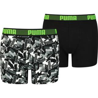 👉 Boxershort donkergroen jongens Puma Boys Boxershorts Logo AOP Green Combo 2-Pack