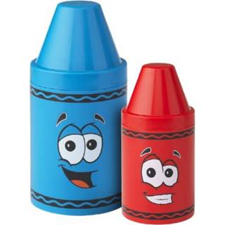 👉 Opbergbox blauw rood PP polypropyleen antraciet Crayola Krijtvorm 30,8 cm blauw/rood 2 stuks 5711938032951