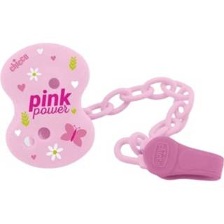 👉 Fopspeenketting roze siliconen antraciet Chicco Pink Power junior 8719817849048